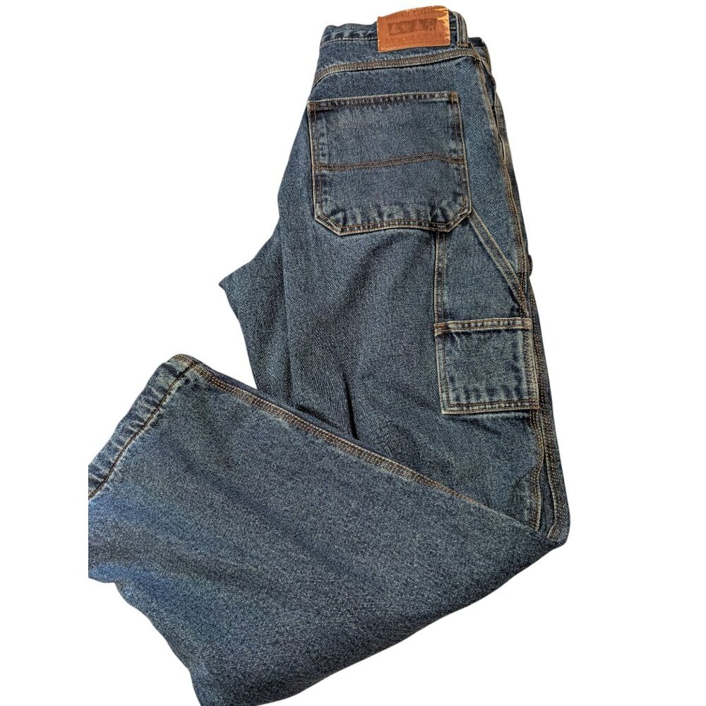 Moose Creek Mens Relaxed Fit Denim Carpenter Jeans 34x32(34x31) Fleece Lined -lp